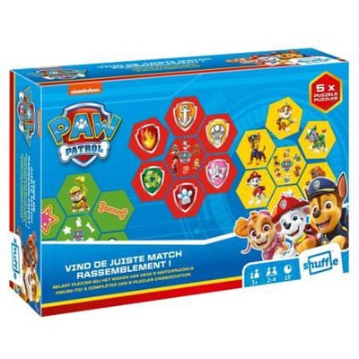 Shuffle Paw Patrol - Match - Educatief spel - Bordspel - Familiespel - Matchen - 3 jaar