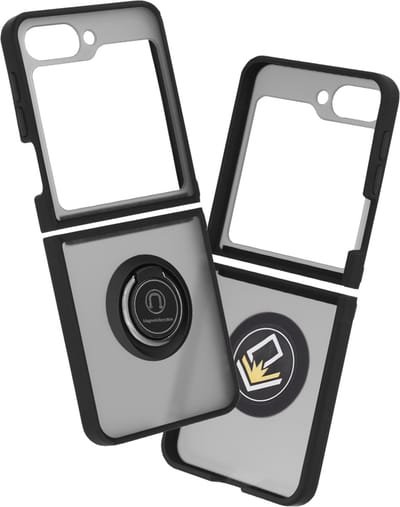 Hoesje geschikt voor Samsung Galaxy Z Flip 7 FE / Z Flip 6 - Techsuit Glinth Back Cover met ring en magneet - Zwart