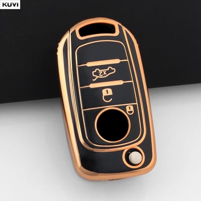 Coque de protection pour clé de voiture pliable en TPU pour Fiat Tipo Tprp Freedom 500X Doblo Argo Nuovo Grazie Accessoires de protection pour clé beige