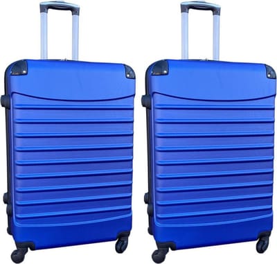 Travelerz kofferset 2 delige ABS groot - met cijferslot - 95 liter - blauw