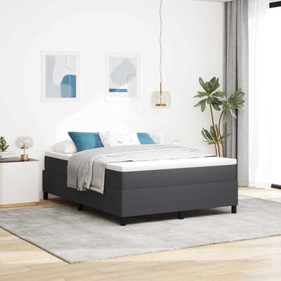 vidaXL - Boxspring - bed - Donkergrijs - en - Wit - 140 - x - 200 - cm - Corduroy - stof