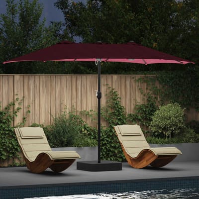 vidaXL - Tuinparasol - Bordeaux - Rood - 385 - x - 209 - x - 244 - cm - Polyester