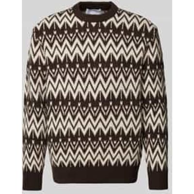 Gebreide pullover met ribboorden, model 'PINE'