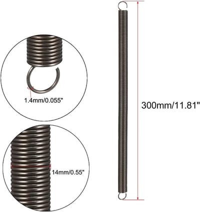 Trekveer Dubbele Haak - Kleine Spiraal - Apparaten Reparatie - Verenstaal Materiaal - 70 mm Lengte - Metaal