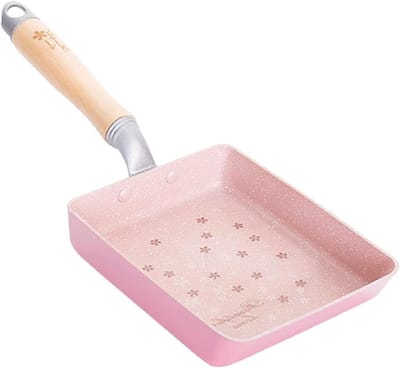 Japanse Omeletpan - Tamagoyaki Pan Eierpan - Ontbijt Maken - Antiaanbaklaag - 18 cm - Roze