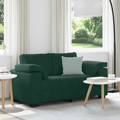 vidaXL - Loveseat - Sofa - Donkergroen - 160x77x82 - cm - Fluweel