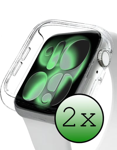 Hoesje - 2 Stuks Geschikt voor Apple Watch 11 (42 mm) - Extra Sterk - Siliconen Case Cover - Smartwatch Full Bumper Hoes - Transparant