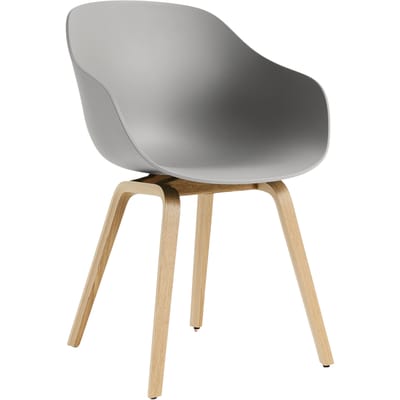HAY About A Chair AAC 222 - Standaard glijders kunststof - Eiken gelakt (op waterbasis) - concrete grey 2.0