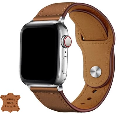 Innerlight® Leather+ - Bruin - 38mm/40mm/41mm - lederen bandje geschikt voor Apple Watch - Geschikt als Apple Watch bandje voor Series 1/2/3/4/5/6/7/8/9/10 42mm/11 42mm/SE