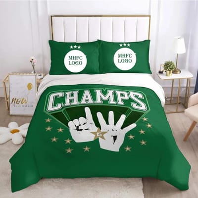 Israël MHFC Maccabi - Haifa Champions 15 Beddengoed Set Dekbedovertrek Slaapkamer Eenpersoons Tweepersoons King Size Dekbedovertrek Hometextiel 3-delig US Full 200x230cm