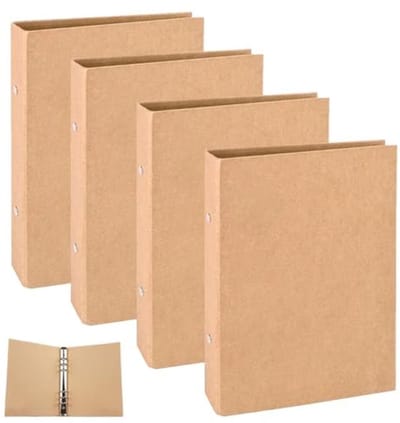 Navulbare A5 Ringband met 6 Gaten - 4 Stuks - Kraftpapier