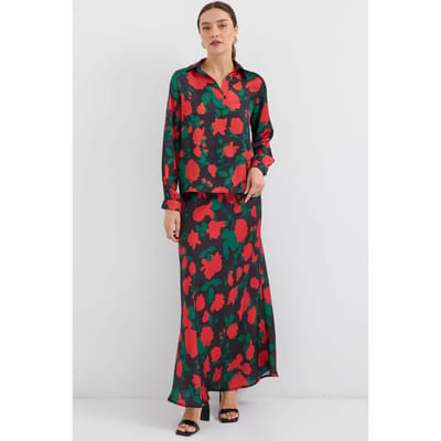 Lange Mouwen Bloemige Twee-delige Co-ord Set