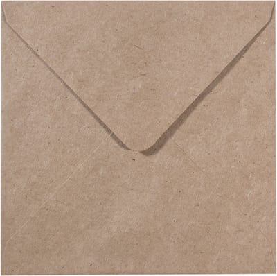 Florence Enveloppen van Stevige Kwaliteit, Kraft Bruin Groot Vierkant, 25 stuks, 16 x 16 cm voor Wenskaarten