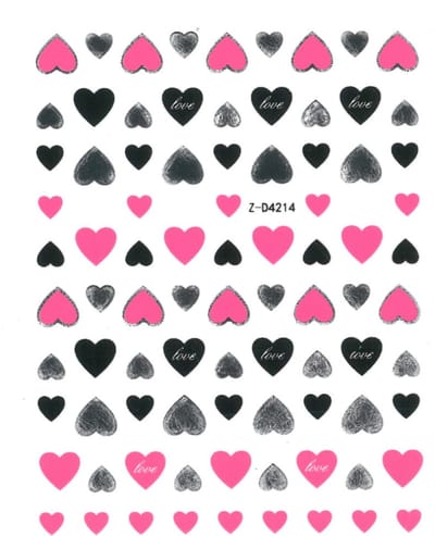 Allepaznokcie - Nail Art Sticker Serie - Roze Hartjes - Zelfklevende Nagelstickers