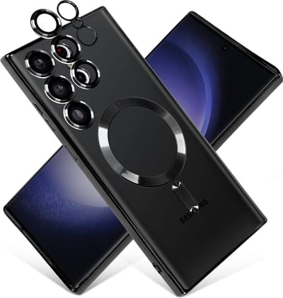 DMP Magnetisch telefoonhoesje geschikt voor Samsung Galaxy S23 - Geschikt voor MagSafe - TPU - Camerabescherming - Zwart - ZT Accessoires