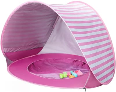 MRKK® Strandtent UV Bescherming - Strandtent Baby Pop Up – Strandtentje Extra Licht – Strandschelp – Strand Tent –Roze
