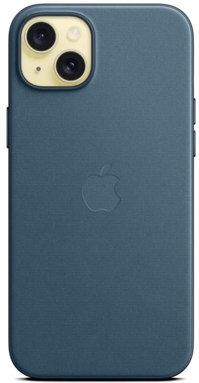 Dailygoods - iPhone 15 Plus FineWoven Case - Beschermcase met MagSafe - Pacific Blue - Duurzaam en stijlvol - Perfecte pasvorm - Voor elke gelegenheid