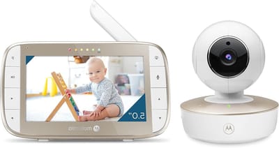 Video Babyfoon - Baby Monitor - Baby Bewaken - 5 Inch Kleurenscherm - 300 meter bereik - Wit
