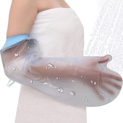 Gipsbeschermer voor de arm tijdens het douchen - Herbruikbaar gipsverband en pleisterbeschermer - Waterdichte bescherming voor korte arm, elleboog, pols, hand en vinger