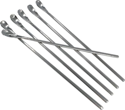 Intirilife Set van 6 Latte Macchiato lepels van roestvrij staal in Zilver - Lengte 22 cm - Langwerpige dessertlepels, perfect voor koffie, milkshakes en cocktails
