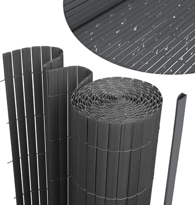 Balkonscherm PVC Tuinscherm Privacy Scherm Mat Hekwerk voor Balkon Terras Windbescherming Privacy Outdoor Balkon Bekleding Weerbestendig UV-bescherming voor Balkon Tuin Luifel Hekwerk voor Terras Grijs 120*800cm