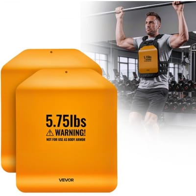 VEVOR Gewichtsschijven voor Gewichtvesten 5,2 kg Set (2 x 2,6 kg), Gebogen Gewichtsschijven voor Gewichtvesten voor WODs & Functionele Training, Ergonomisch Extra Gewicht voor Krachttraining, Hardlopen en Fitness