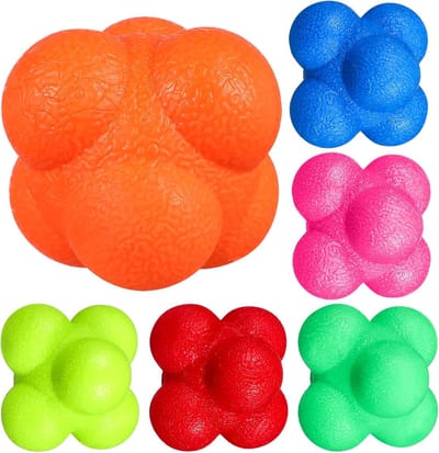 Reactie Ballen Set - Trainingsballen Agile - Coördinatie Verbeteren - 6 Delige Set - 4x4x4cm - Diverse Kleuren