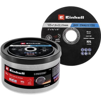 Einhell 711528 711528 Doorslijpschijfset 125 mm 50 stuk(s) Metaal, RVS, Staal, Blik