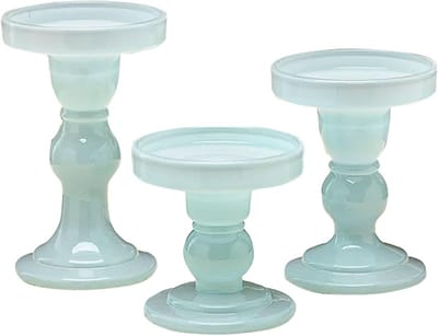 Glazen Kandelaars Set - Kaarshouders Glas - Sfeer Cre i00ebren - Handgemaakt Vakmanschap - 3 Stuks - Groen