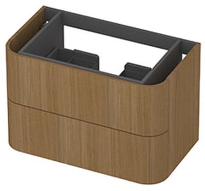 INK - Afgeronde Onderkast Fineer 2 Laden Softclose Tbv Grepen - 800x450x520 Mm - Light Veneer