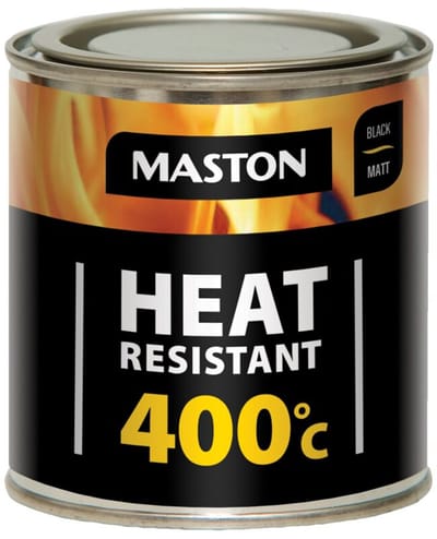Maston Heat Resistant 400°C - Mat - Zwart - Hittebestendige Verf - 250 ml