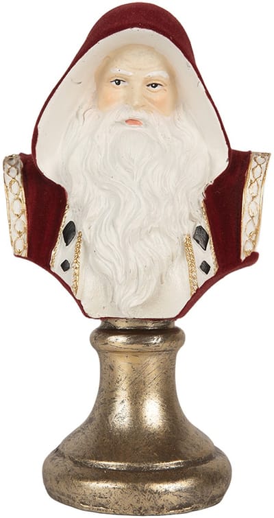 Clayre & Eef Kerstdecoratie Beeld Kerstman 9x7x15 cm Rood Kunststof