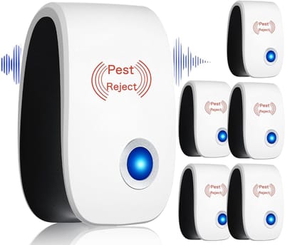 6 stuks ultrasone muggenwerende spray voor in huis - Insectenwerend middel - Elektronische plug-in voor het afstoten van knaagdieren, muggen, kakkerlakken, enz. - Geschikt voor thuis en op kantoor - Muizenwerend middel voor binnen