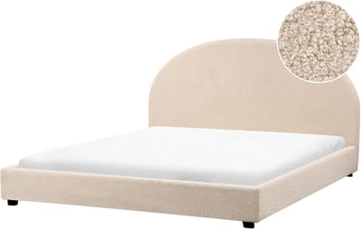 VAUCLUSE - Tweepersoonsbed - Beige - 180 x 200 cm - Bouclé