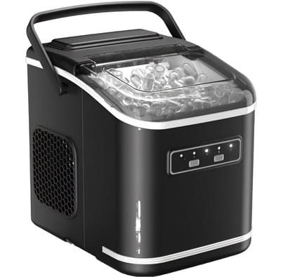DnA® Ijsblokjesmachine - Ijsblokjesmachine Crushed Ice - Ijsblokjes Machine - Ijsblokjesmakers - Ijsmachine - Zwart - 23cm x 29cm x 30cm