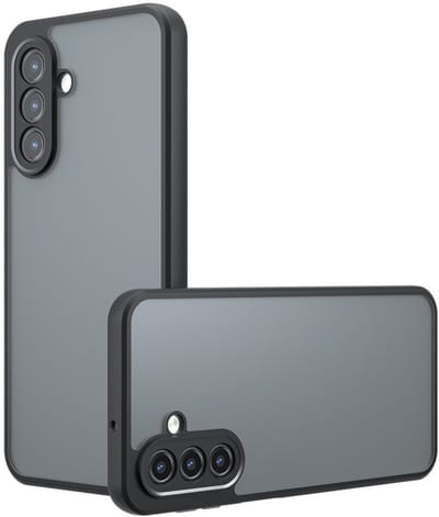 Coverup Hoesje - Geschikt voor Samsung Galaxy A17 Hoesje - Coverup Mat Transparante Back Cover met Camera Cover - Zwart