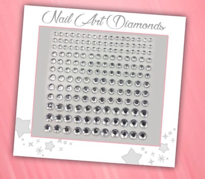 Nail Art Diamonds (165 Diamantjes Zilver) [Zelfklevend Nagel Steentjes Decoratie Versiering - Manicure Kunstnagels Nepnagels - Acryl Nagels Rhinestone Rhine Stones]