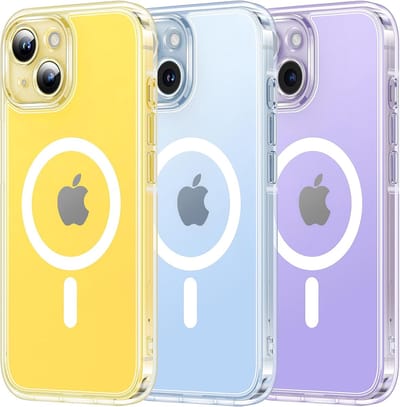 voor iPhone 14 Case Compatibel met MagSafe, Volledige Camerabescherming, Wordt nooit geel, Schokbestendig Anti-vingerafdruk Anti-slip Dunne Slagvaste Hoes 6,1-Inch, Transparant