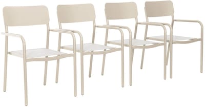 sweeek - Set van 4 stapelbare tuinstoelen savannah van aluminium en textileen, 57,5 x 54 x 86 cm