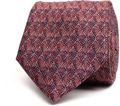TRESANTI | FIORI | Zijden stropdas met medaillon bladeren | rood