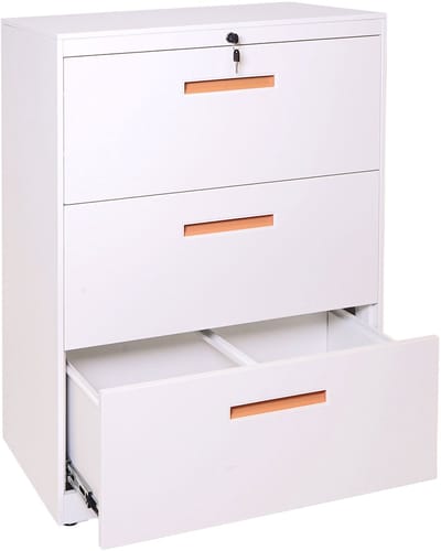 Hangmappenkast MCW-A10, archiefkast stalen kantoorkast, A4 afsluitbaar ~ 103x76x46cm wit