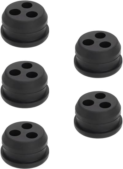 Dailygoody - Brandstoftank Doorvoertule - 3 Gat Grommet - Zwart - Brandstofleiding Vervangdeel - 5 Stuks
