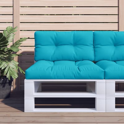 vidaXL Palletkussens 2 st stof turquoise