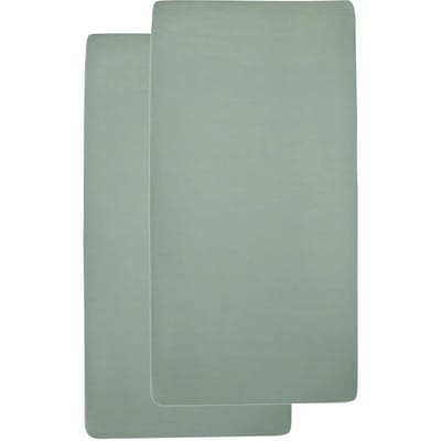 Meyco Baby Uni hoeslaken ledikant - 2-pack - stone green - 60x120cm
