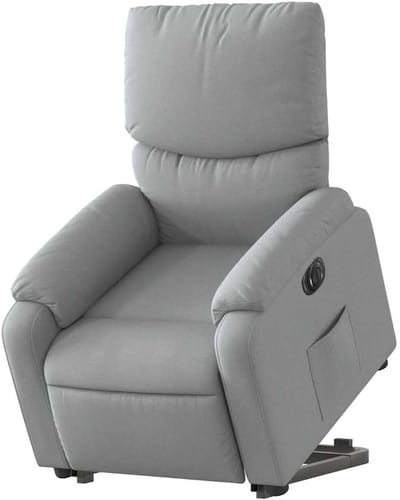 Elektrische Sta-op Stoel - Fauteuil Ligstoel - Comfortabel Zitten - Elektrisch Verstelbaar - 1 stuk - Lichtgrijs