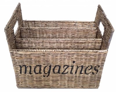 Rieten Lectuurmand - Tijdschriftenmand - Krantenbak - Opbergmand - MAGAZINES - Rattan - Landelijke Stijl - Decoshoppen.nl