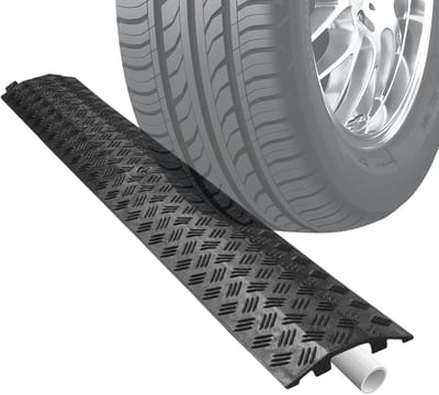 Kabelbeschermer Buiten - Verkeersdrempel Kabelbrug - Veilig Kabels Leggen - Weerbestendig PVC - 100x130x2 cm