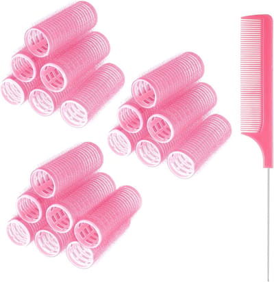 19-delige Haar Krullers zonder Hitte - Zelfklevende Clips voor Volumineuze Krullen, Geschikt voor Alle Haartypes en Stijlen, Ideaal voor Slaapgebruik en Styling
