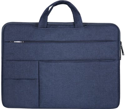 Cuhostki 1 Stuk Laptophoes 15.6 Inch - Navy Blauwe Laptop Tas Met Handvat - Waterdichte Laptop Hoes Met Opbergvakken - Beschermhoes Voor Laptops Tot 40.2 Cm