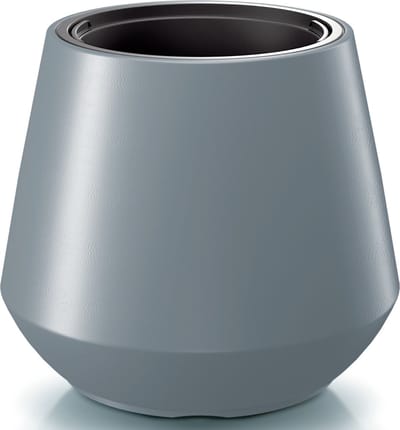Prosperplast Plantenpot/bloempot Sevilla - buiten/binnen - kunststof - lichtgrijs - D40 x H35 cm - met binnenpot